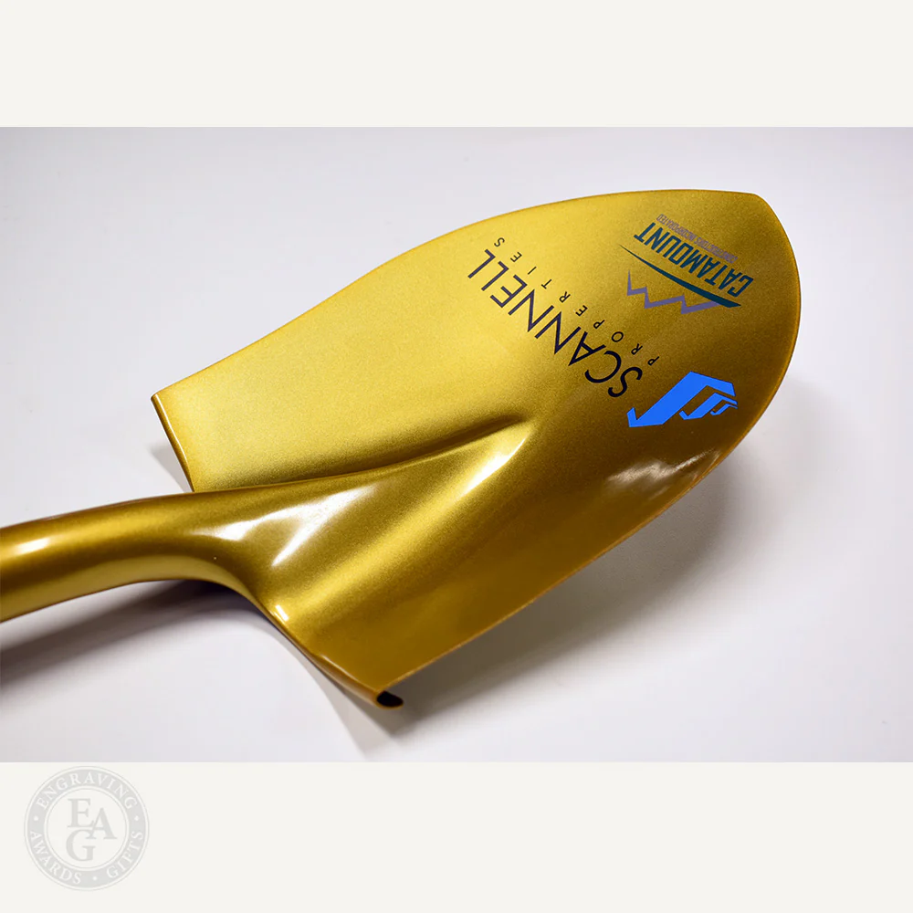 Gold Finish Ceremonial Groundbreaking Shovel - D-Handle - Image 52