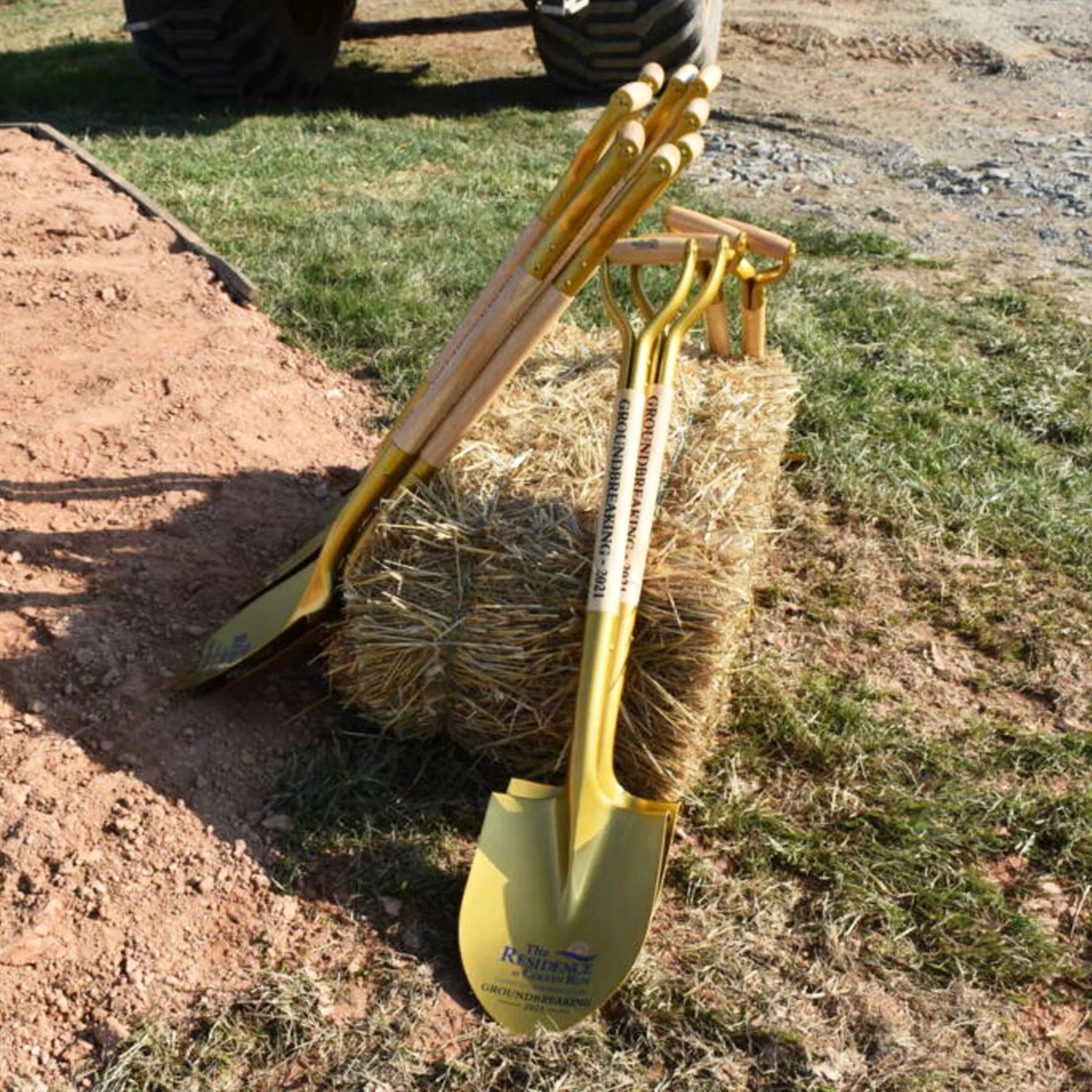 Gold Finish Ceremonial Groundbreaking Shovel - D-Handle - Image 57