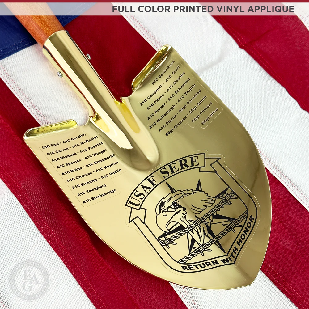 Gold Plated Ceremonial Groundbreaking Shovel - Paddle Handle - Image 10