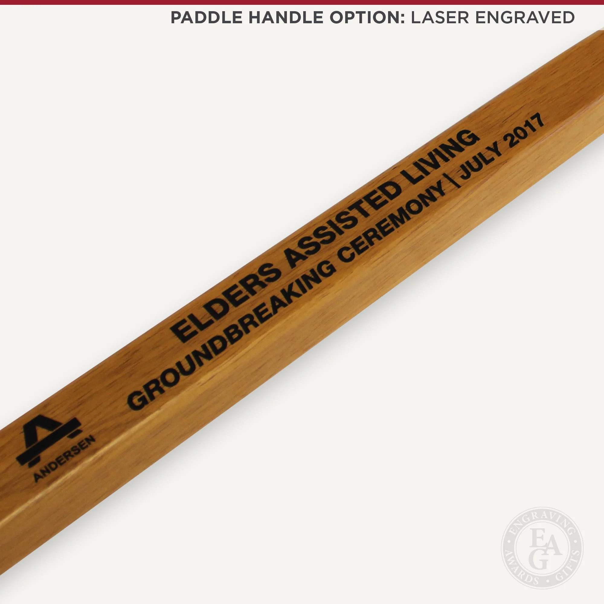 Gold Plated Ceremonial Groundbreaking Shovel - Paddle Handle - Image 4