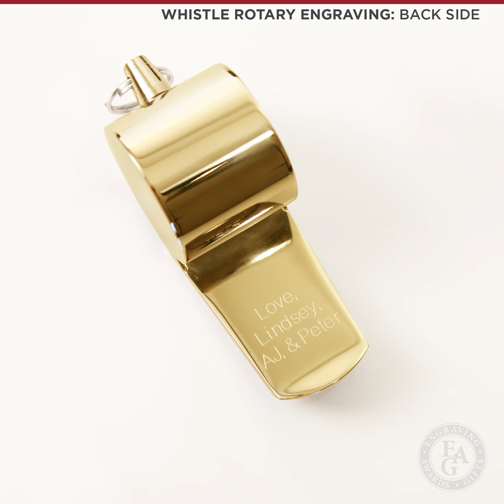 Gold Plated Whistle with Lanyard - Image 3