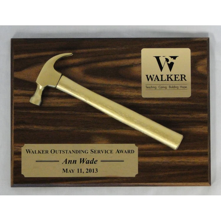 Golden Hammer Walnut Finish Plaque - Image 3