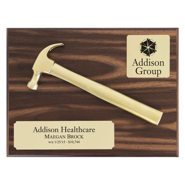 Golden Hammer Walnut Finish Plaque - Image 4