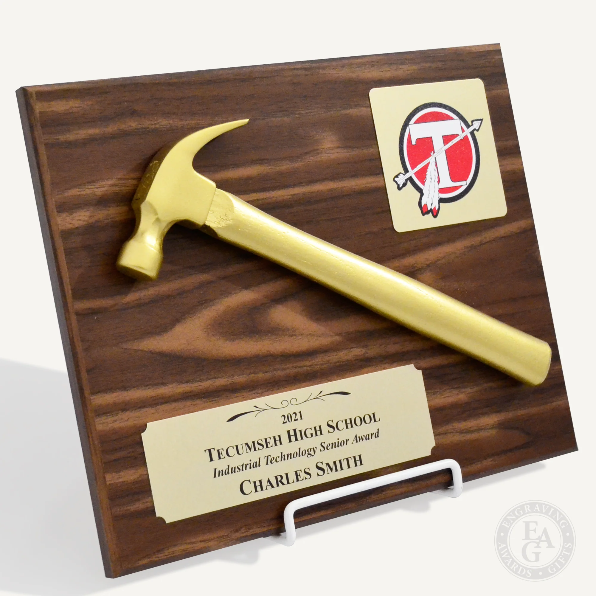 Golden Hammer Walnut Finish Plaque - Image 6