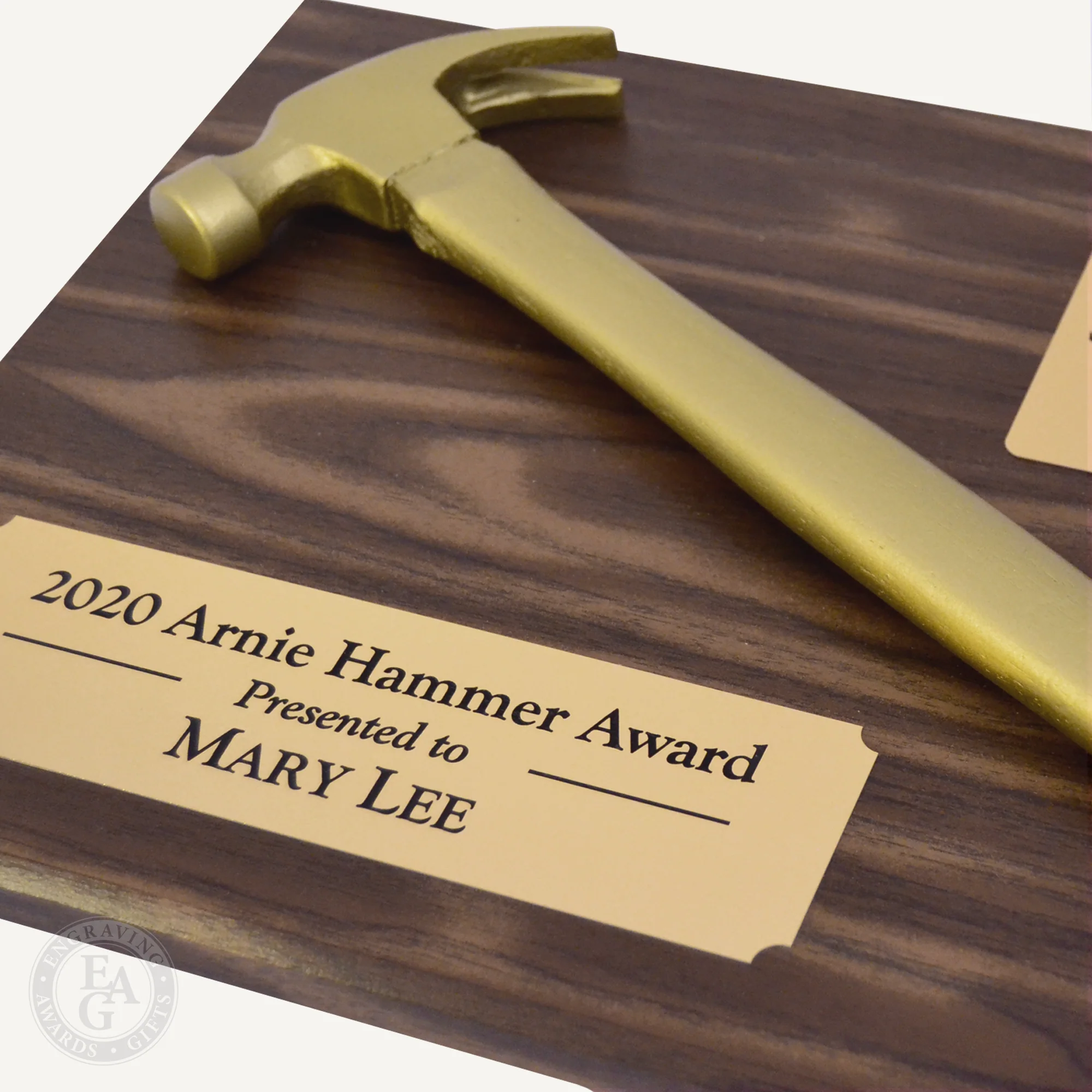 Golden Hammer Walnut Finish Plaque - Image 7