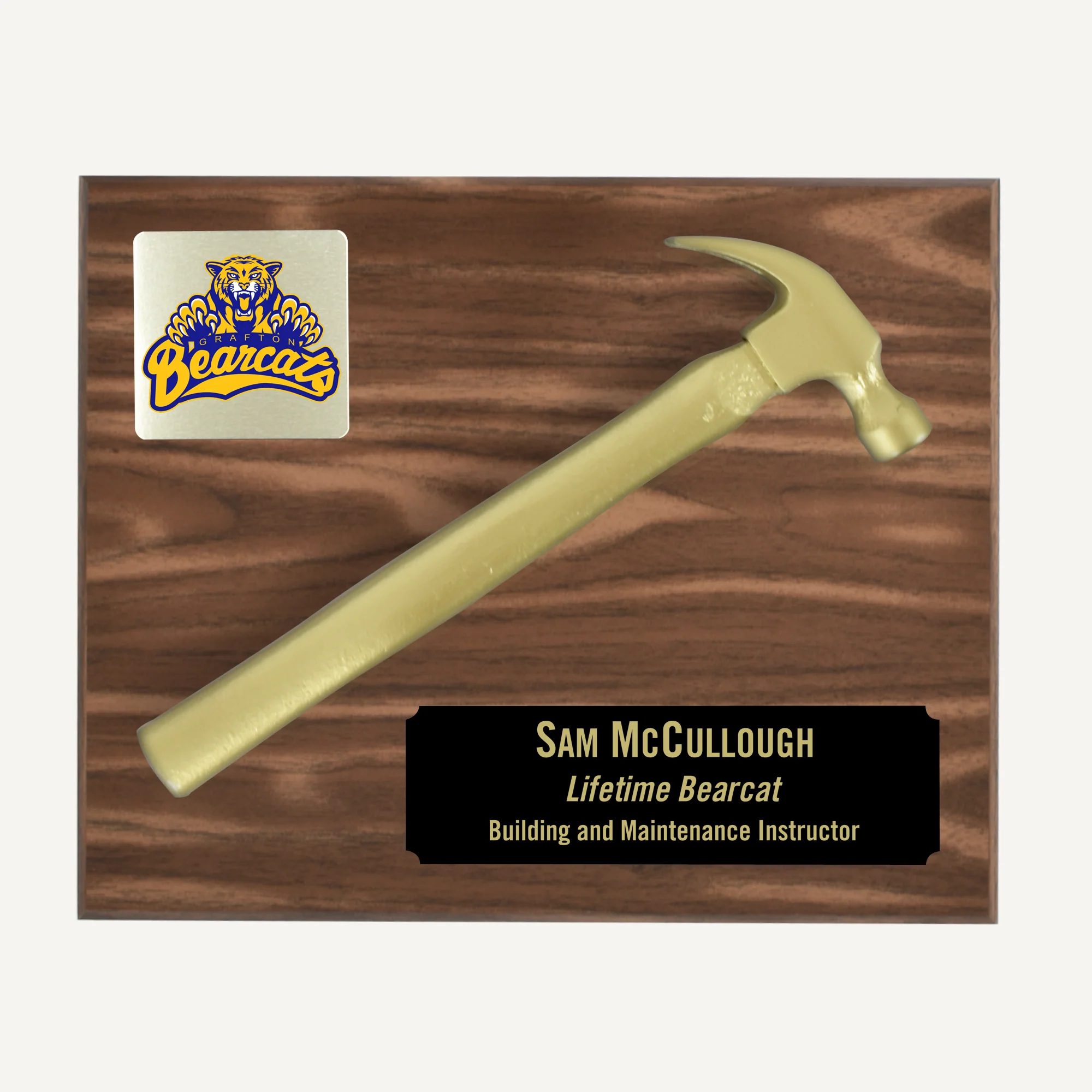 Golden Hammer Walnut Finish Plaque - Image 8