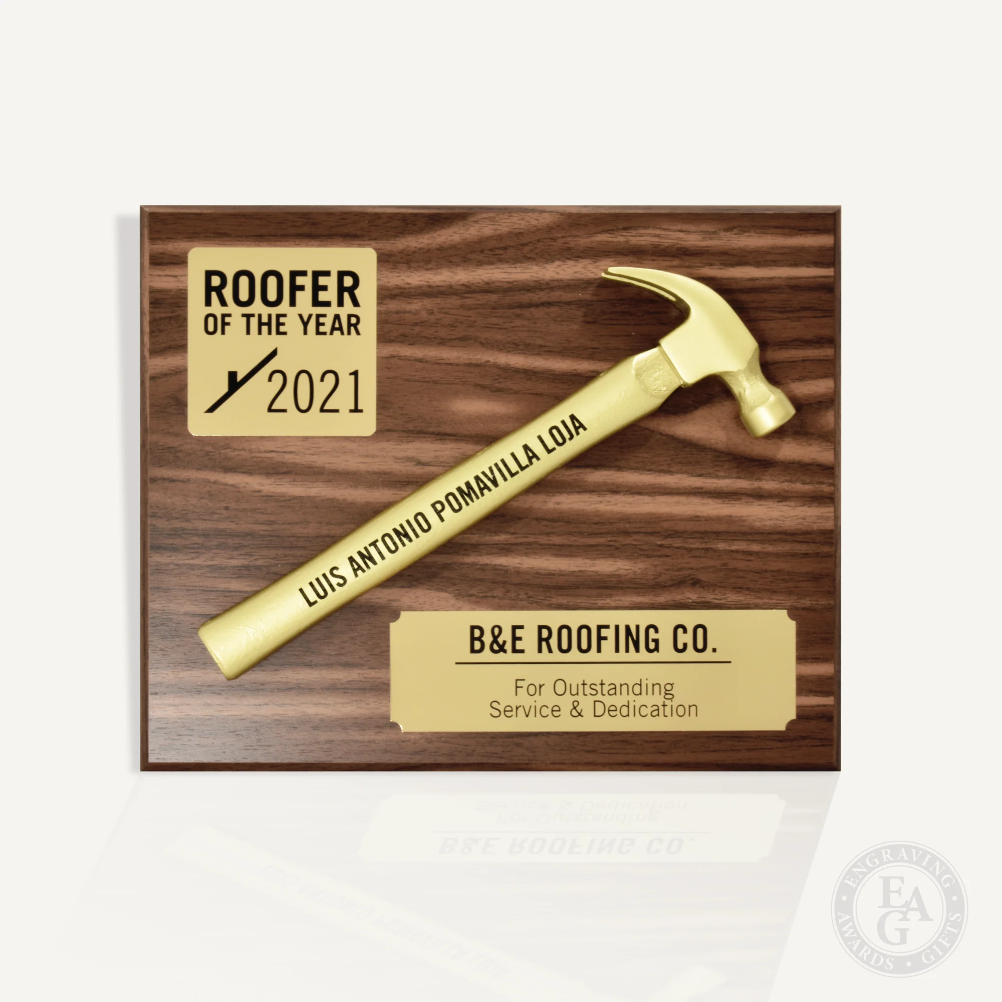 Golden Hammer Walnut Finish Plaque - Image 9