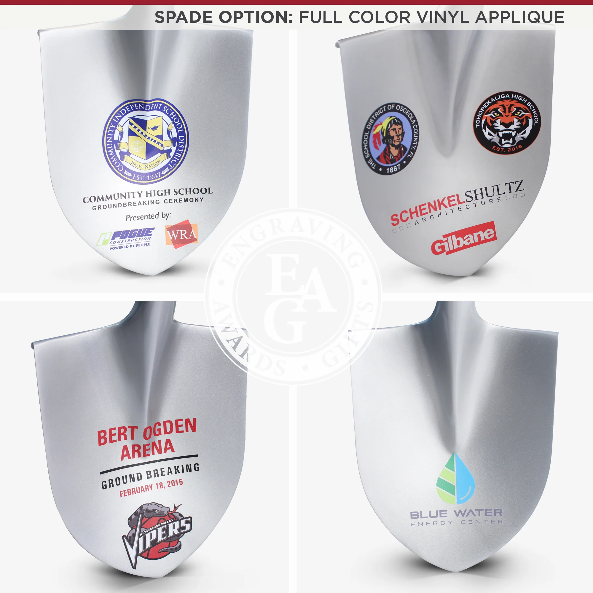 Groundbreaking Ceremonial Shovel Kit - Silver Finish D-Handle - Image 18