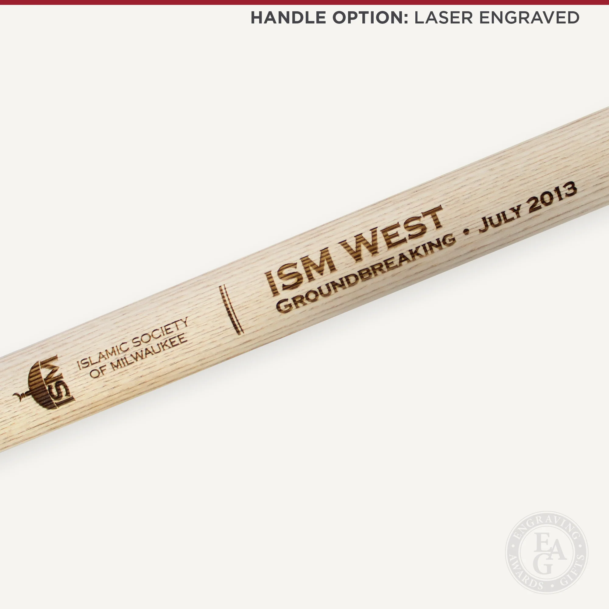 Groundbreaking Ceremonial Shovel Kit - Silver Finish Long Handle - Image 5