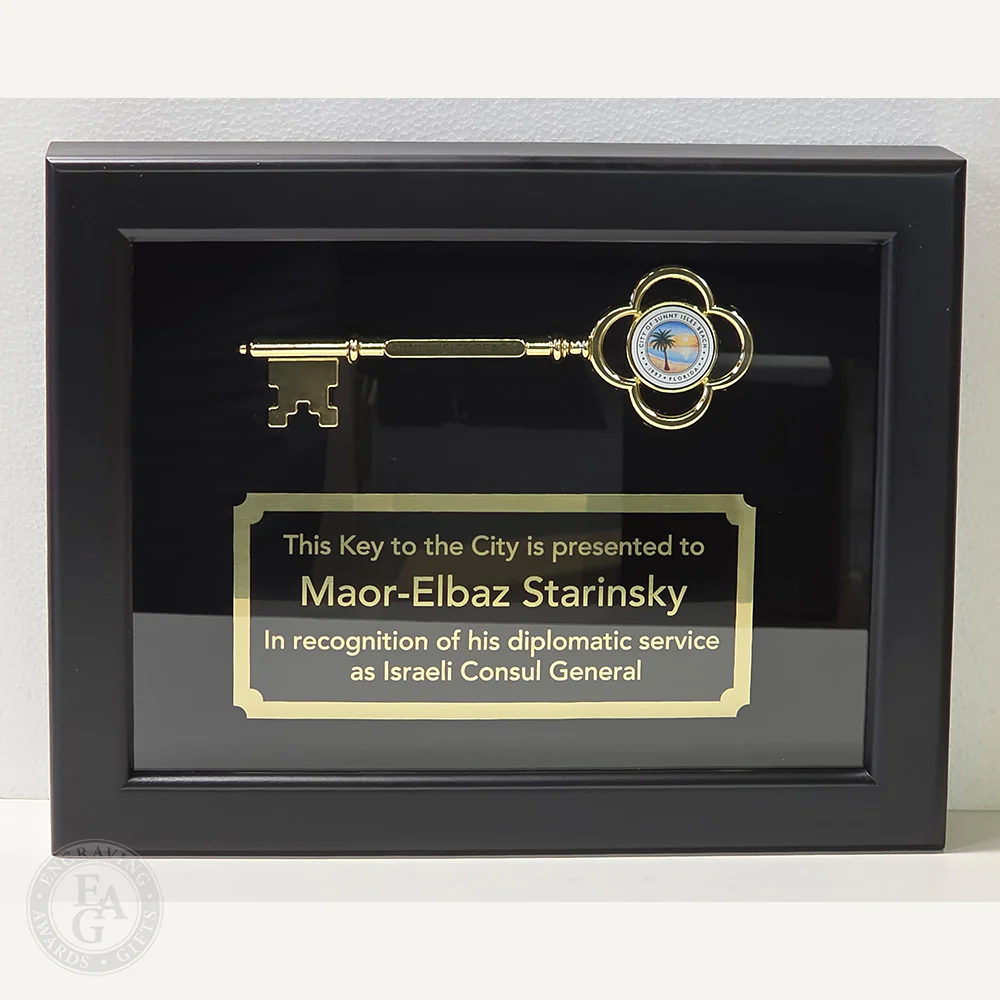 Key Display Case - 8" Gold Plated Ceremonial Key - Image 10