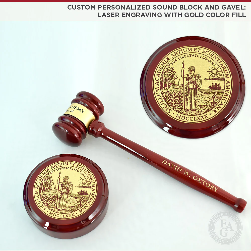 Rosewood Gavel & Sound Block Presentation Set - Image 10