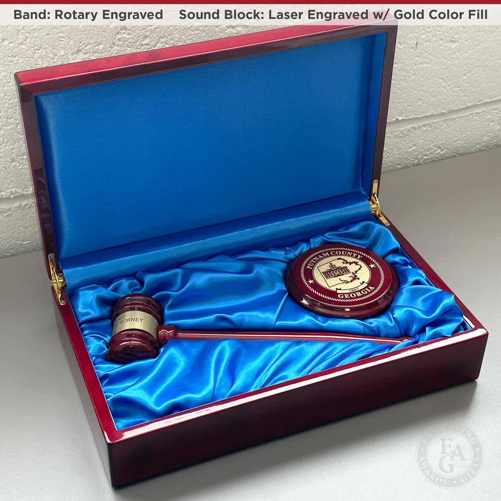 Rosewood Gavel & Sound Block Presentation Set - Image 12