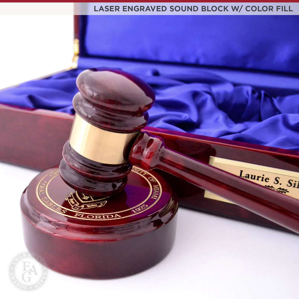 Rosewood Gavel & Sound Block Presentation Set - Image 14