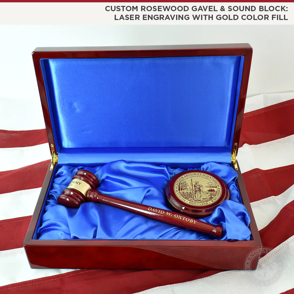 Rosewood Gavel & Sound Block Presentation Set - Image 9
