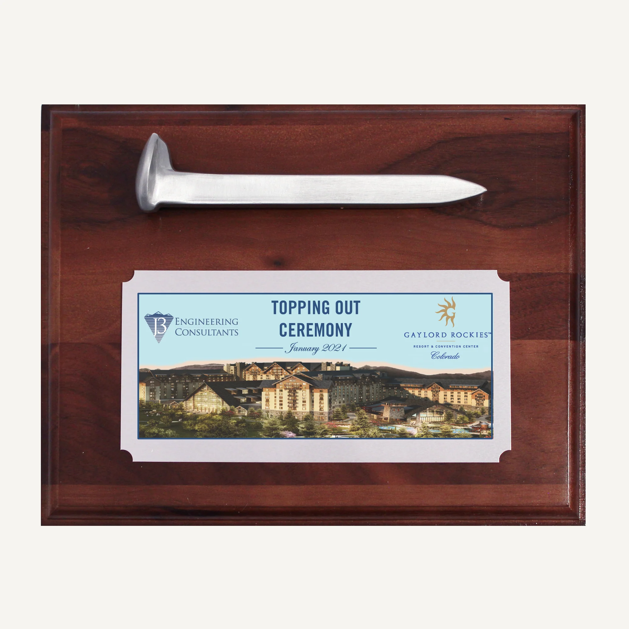 Satin Silver Ceremonial Railroad Spikes Plaques - Image 6