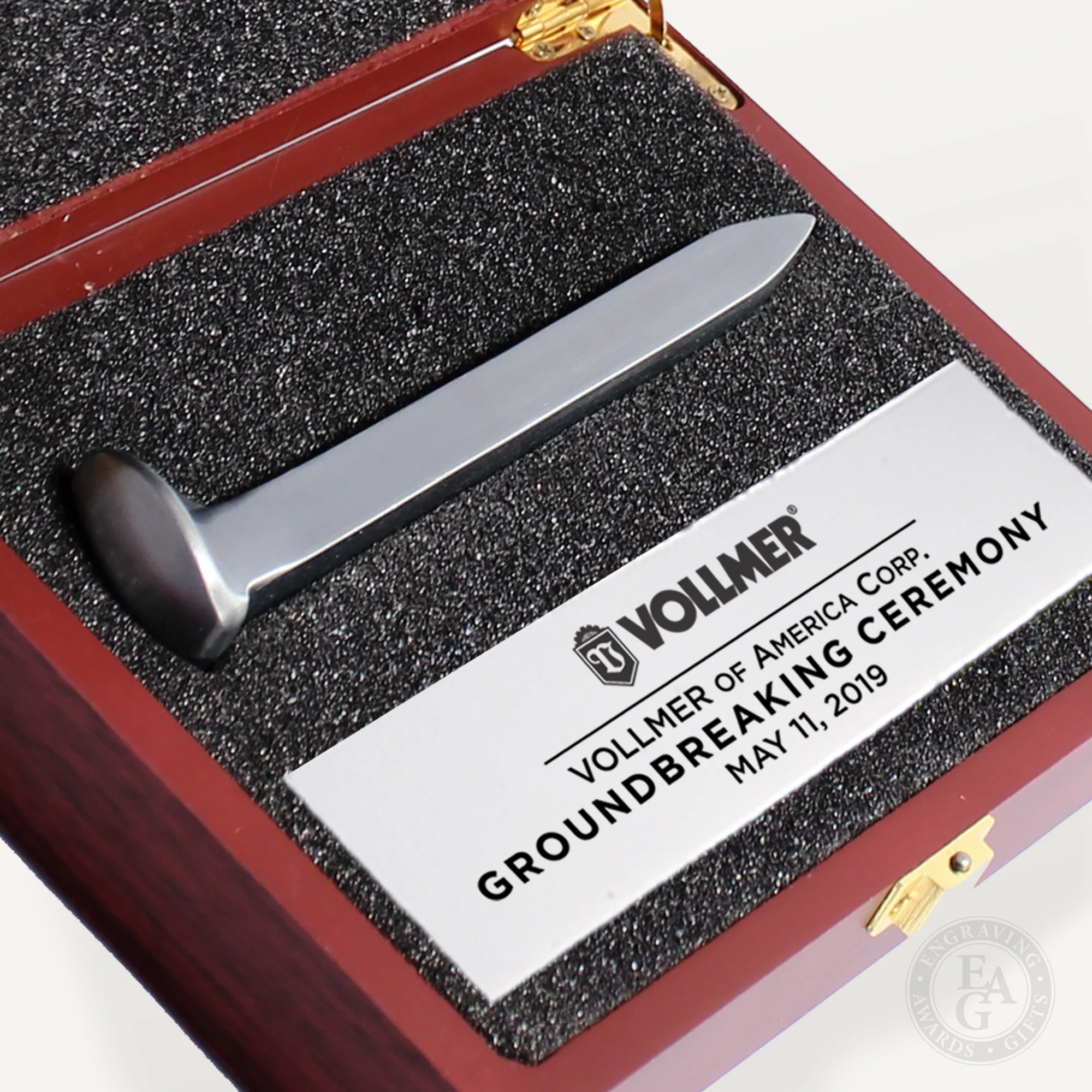 Satin Silver Ceremonial Railroad Spikes Presentation Cases - Image 4