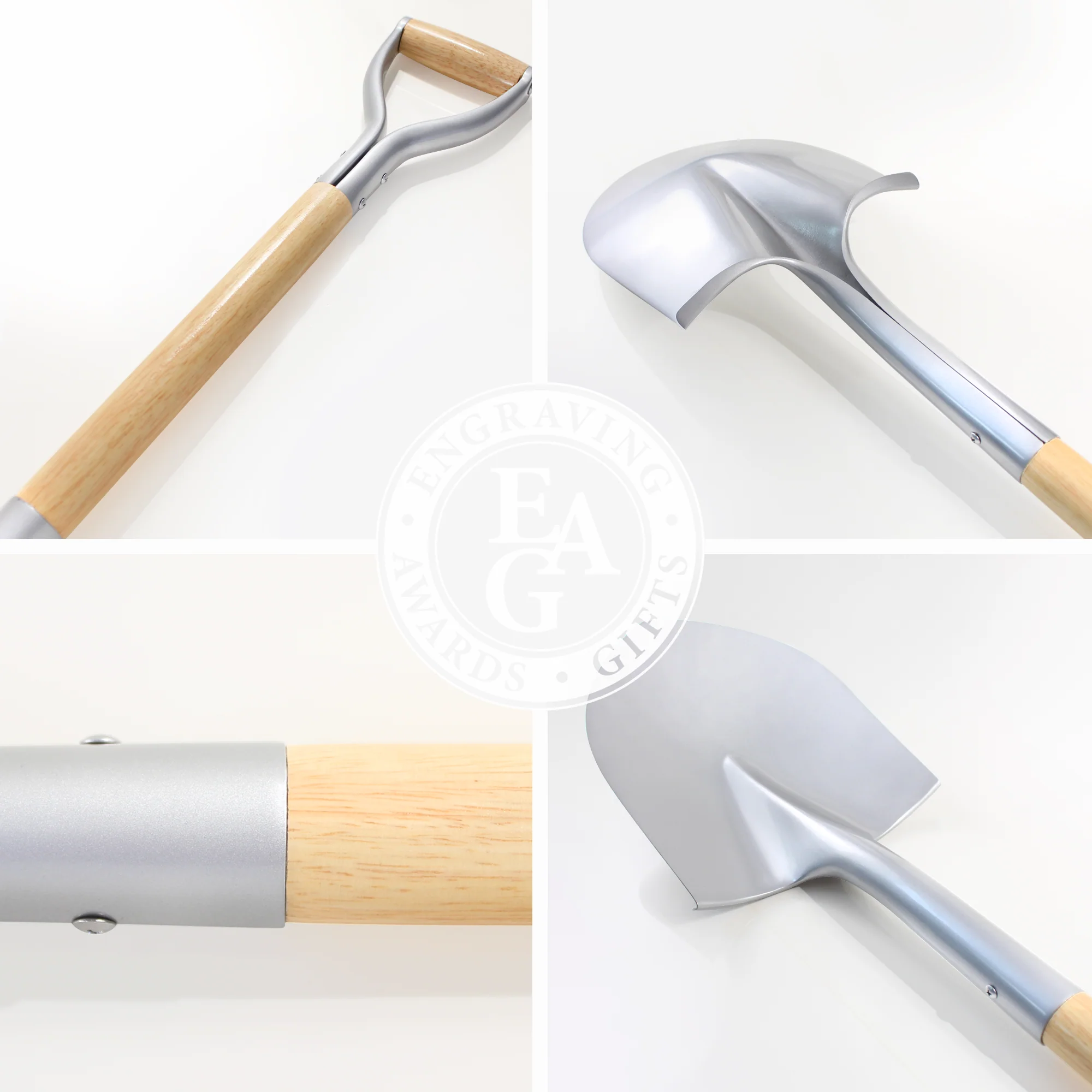 Silver Finish Ceremonial Groundbreaking Shovel - D-Handle - Image 3