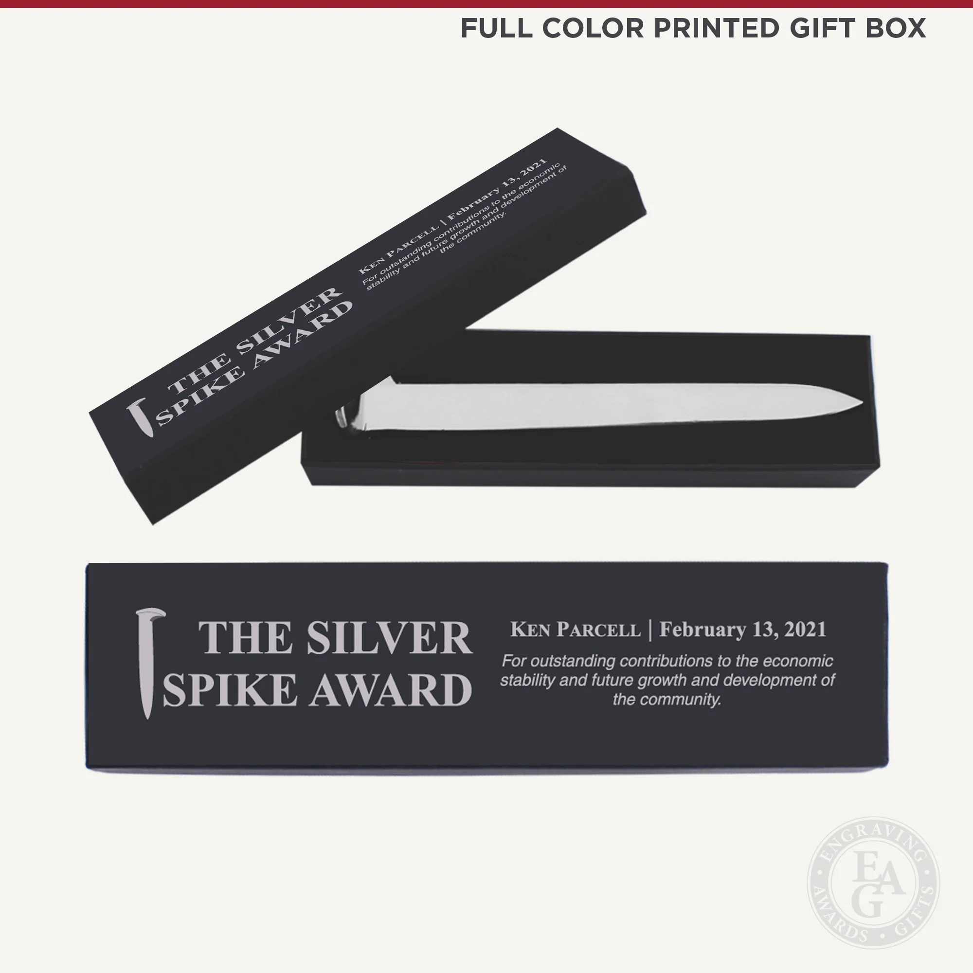 Silver Plated Ceremonial Railroad Spikes with Gift Boxes - Image 5
