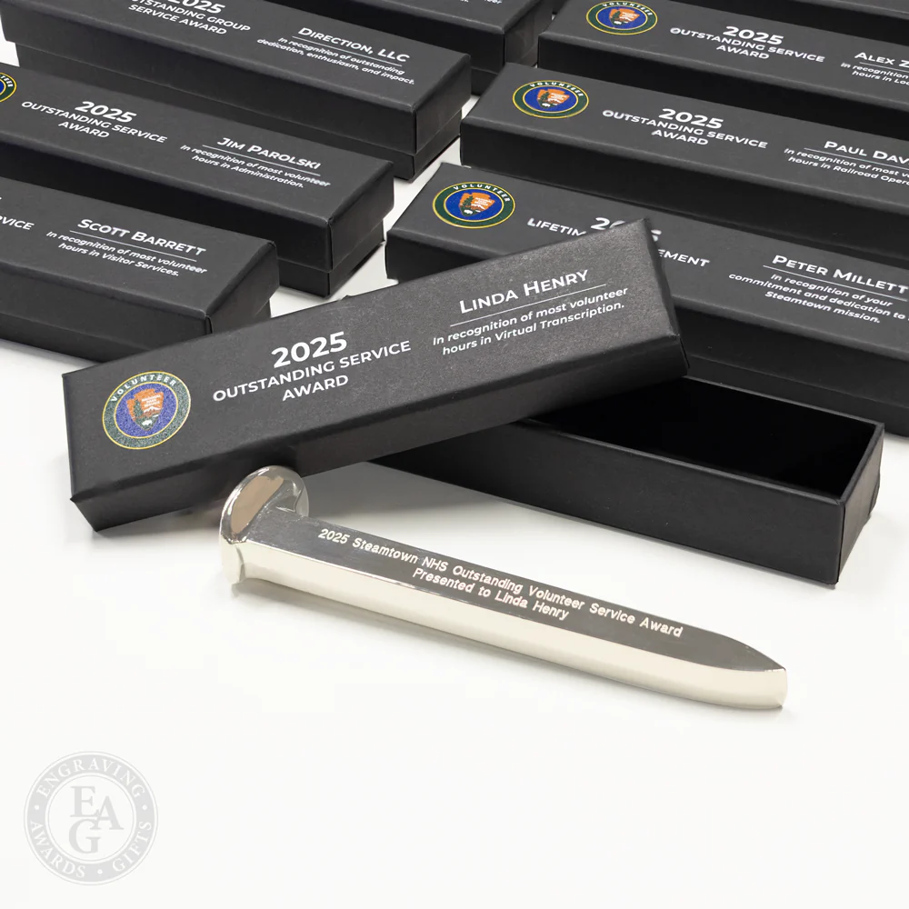 Silver Plated Ceremonial Railroad Spikes with Gift Boxes - Image 8