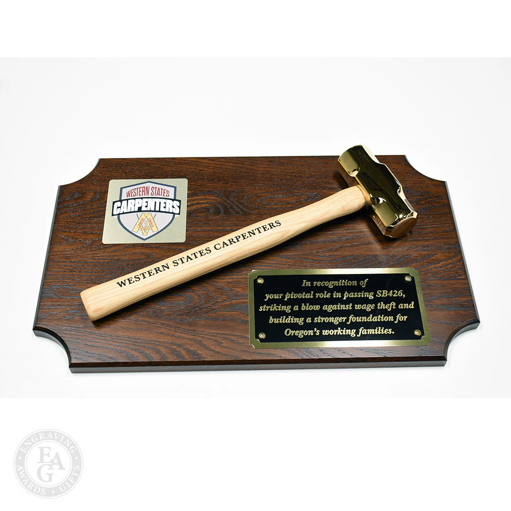 Small Gold Plated Sledgehammer Plaque - Image 5