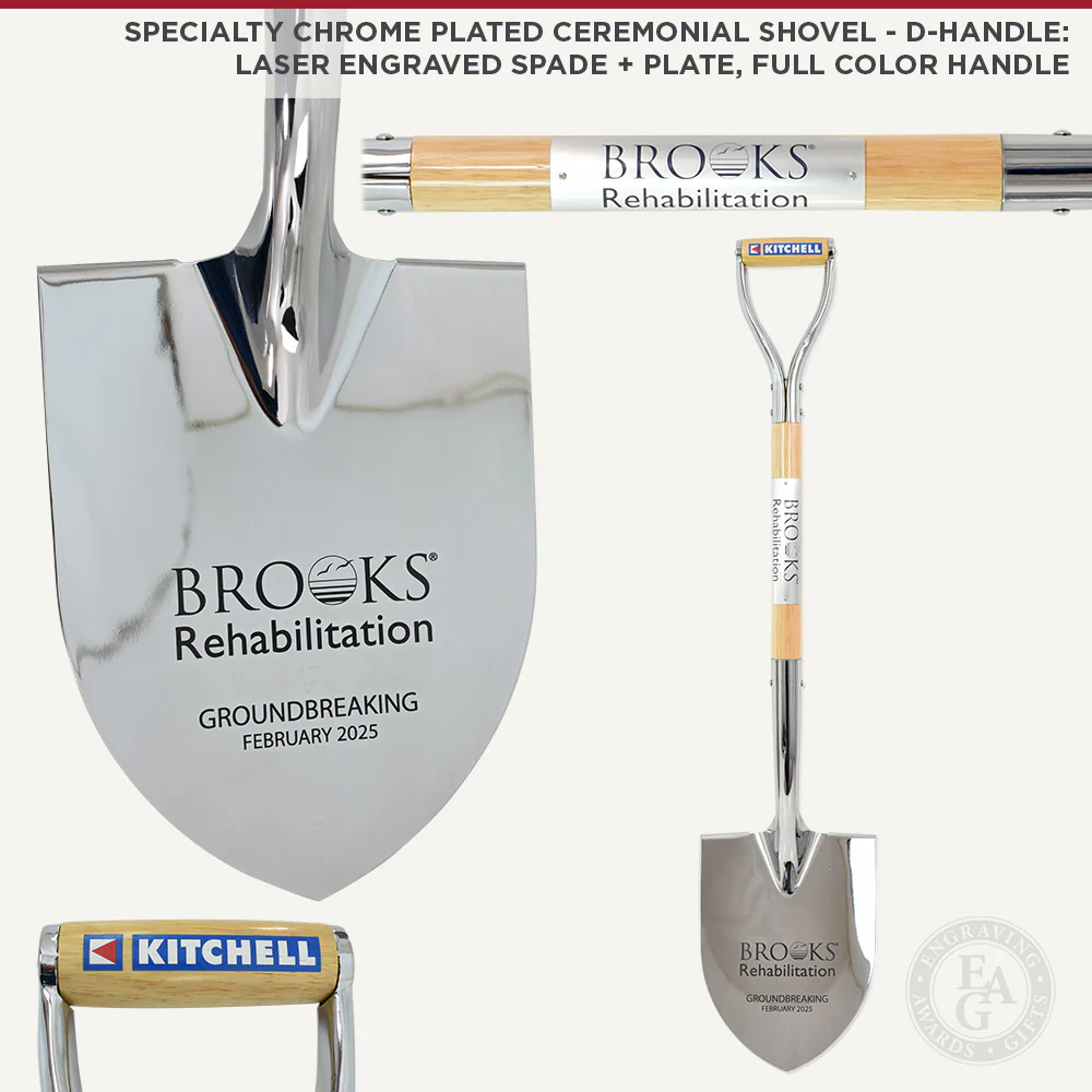 Specialty Chrome Plated Ceremonial Groundbreaking Shovel - D-Handle - Image 21
