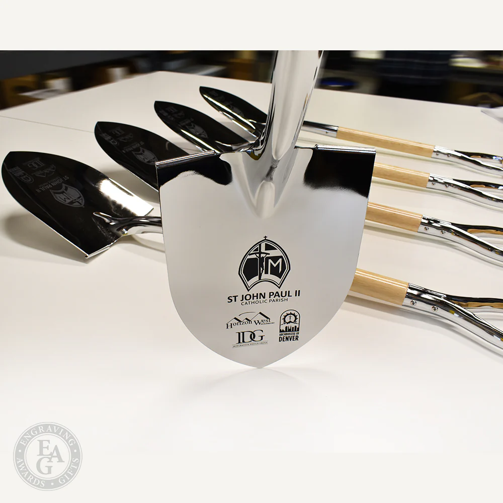 Specialty Chrome Plated Ceremonial Groundbreaking Shovel - D-Handle - Image 33