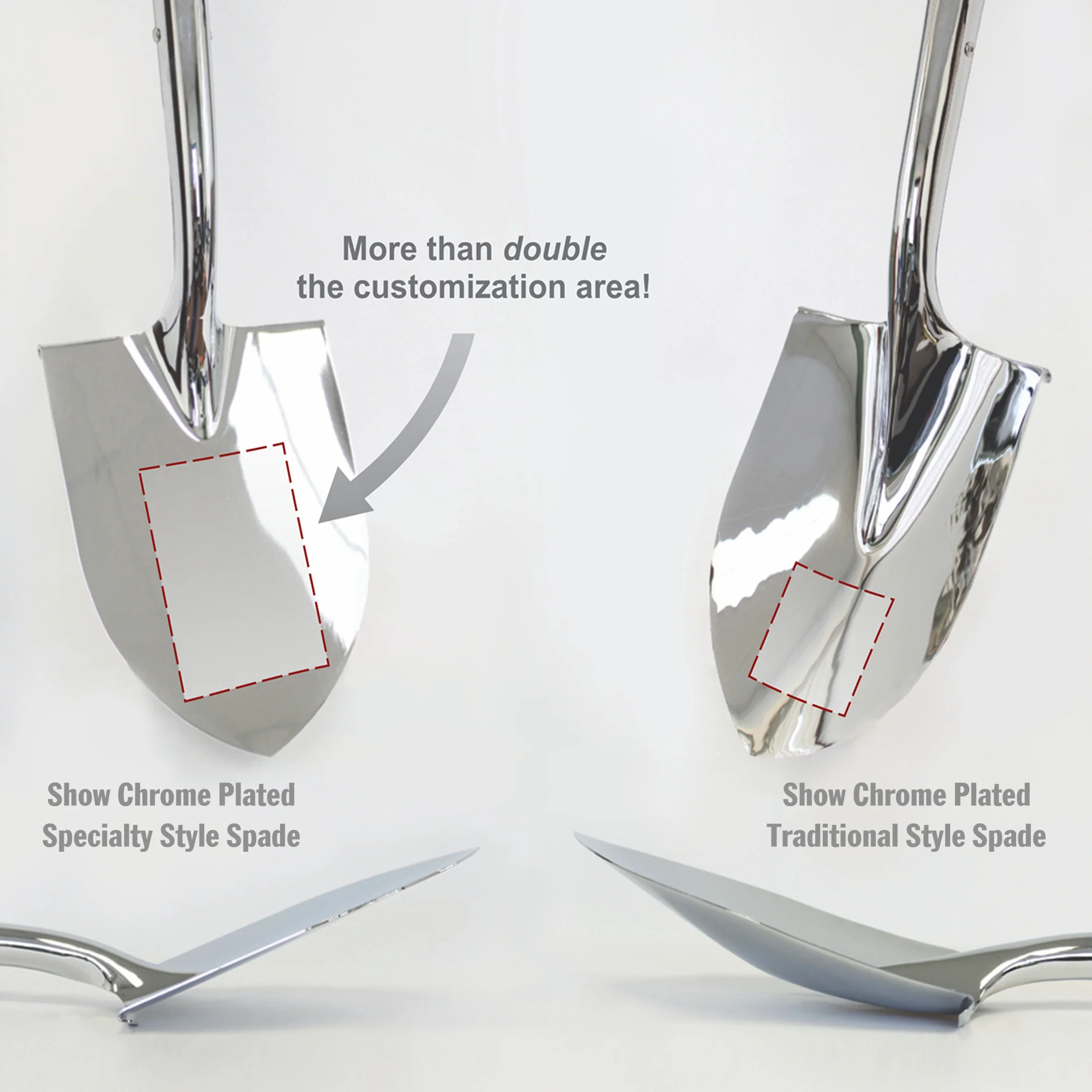 Specialty Chrome Plated Ceremonial Groundbreaking Shovel - D-Handle - Image 35