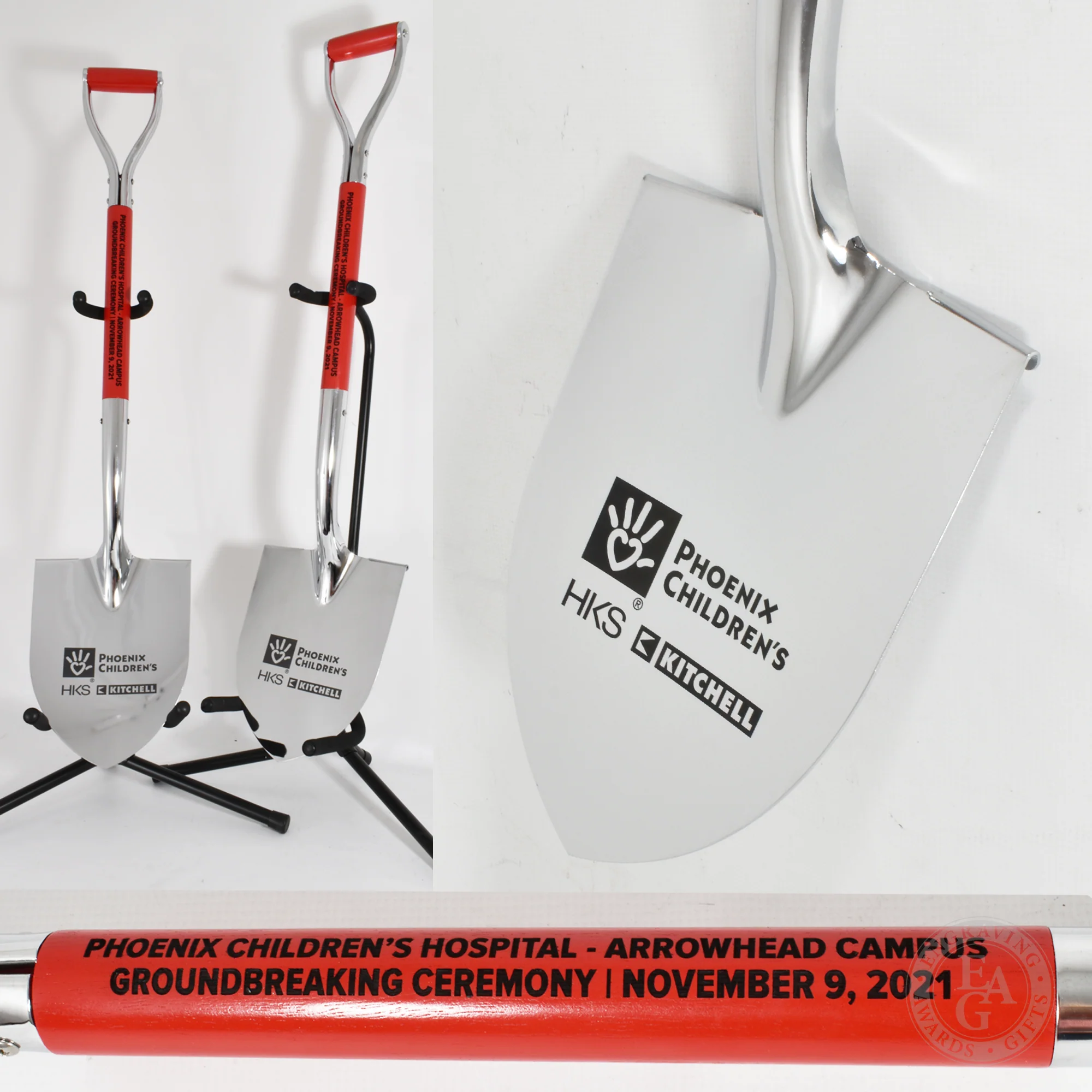 Specialty Chrome Plated Ceremonial Groundbreaking Shovel - D-Handle - Image 41