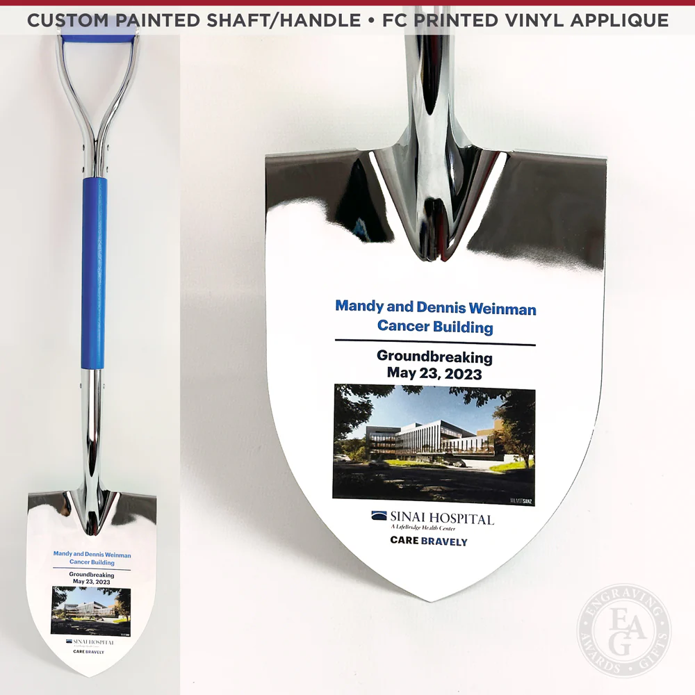 Specialty Chrome Plated Ceremonial Groundbreaking Shovel - D-Handle - Image 55