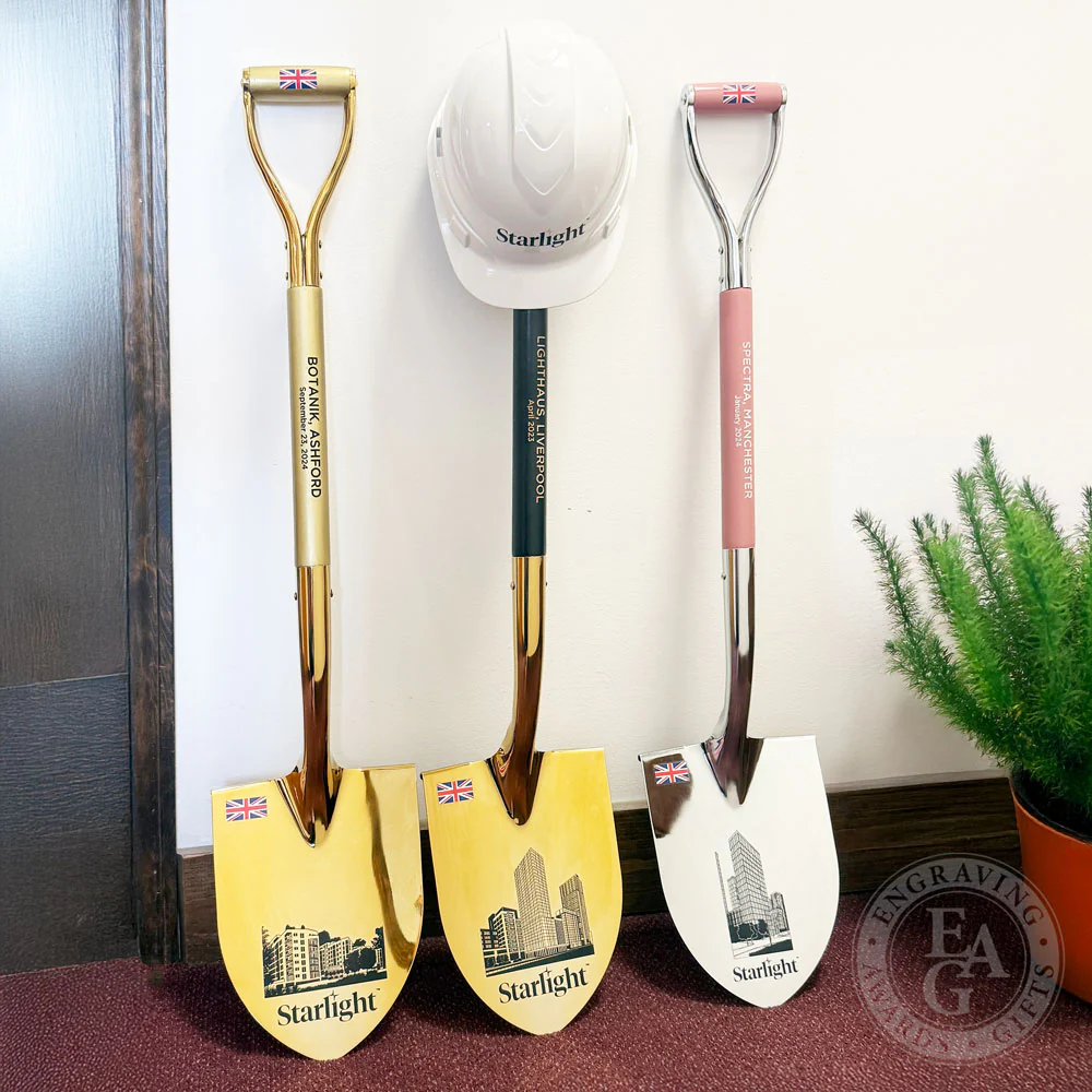 Specialty Gold Plated Ceremonial Groundbreaking Shovel - D-Handle - Image 60