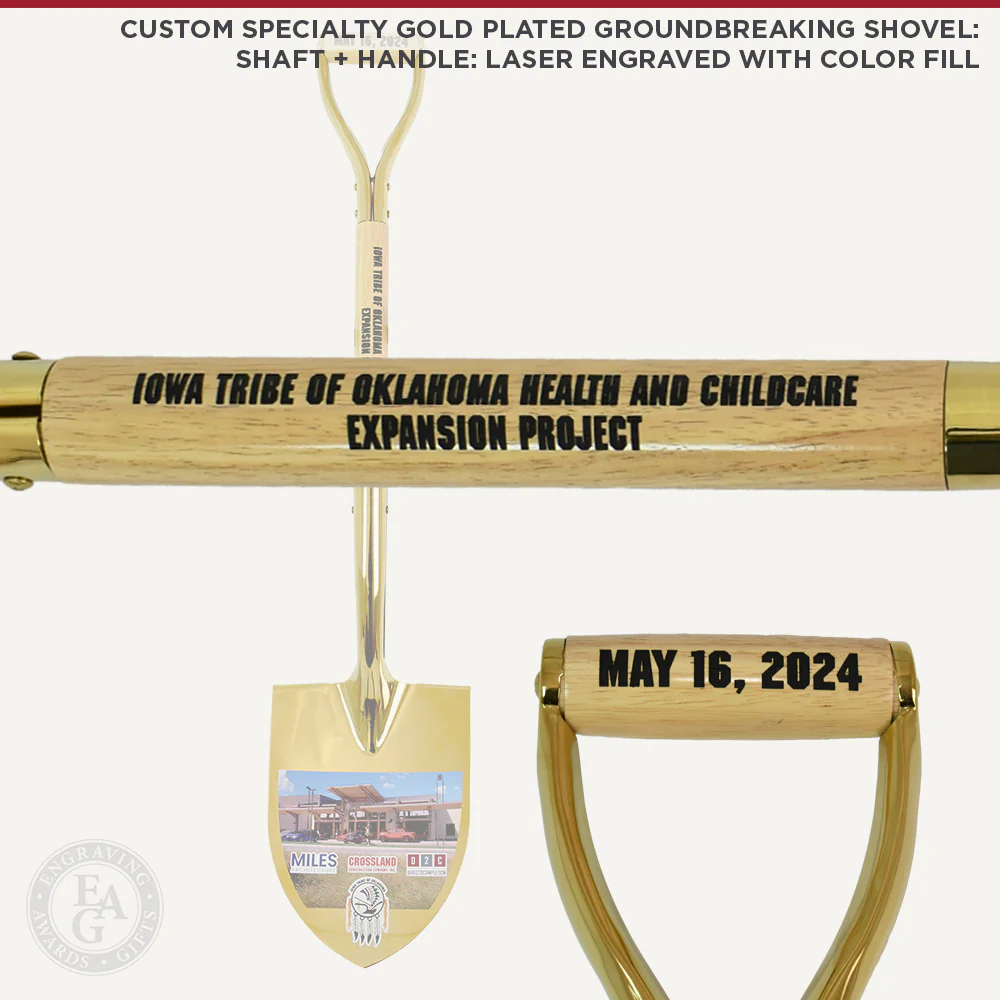 Specialty Gold Plated Ceremonial Groundbreaking Shovel - D-Handle - Image 13
