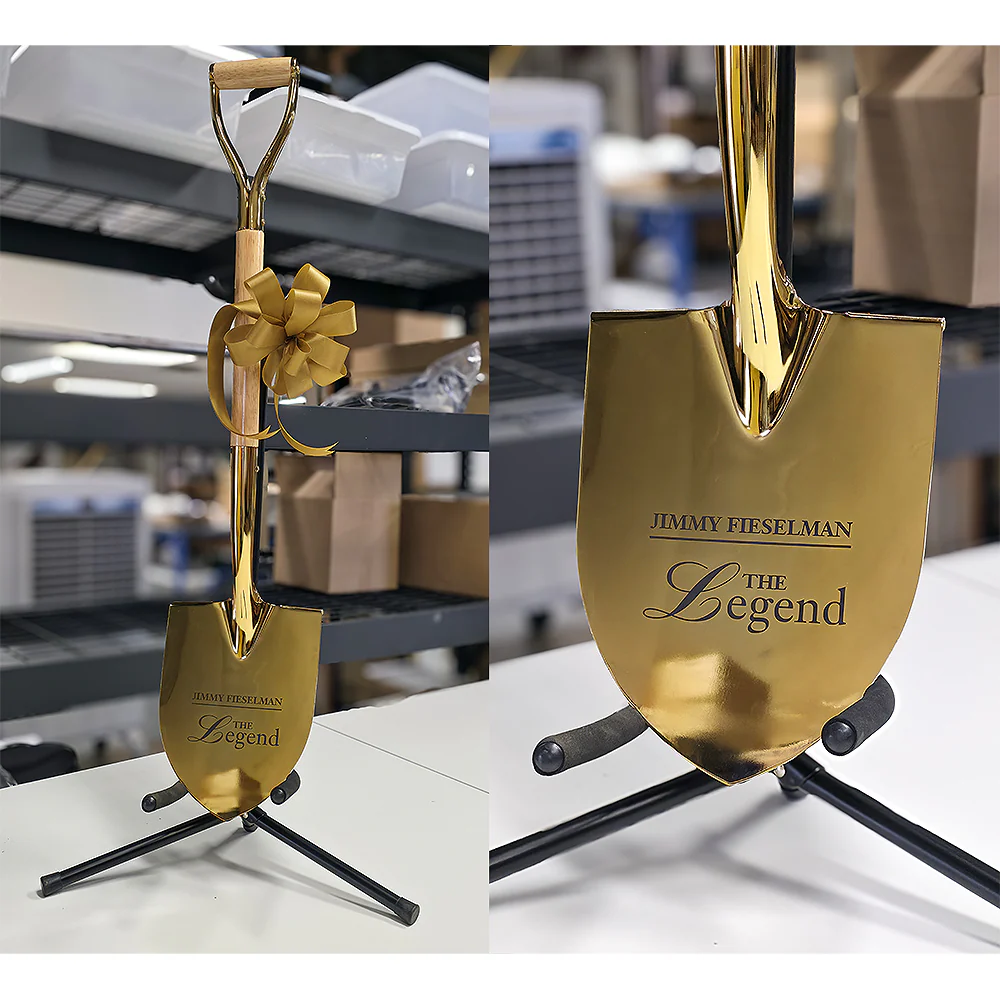 Specialty Gold Plated Ceremonial Groundbreaking Shovel - D-Handle - Image 23