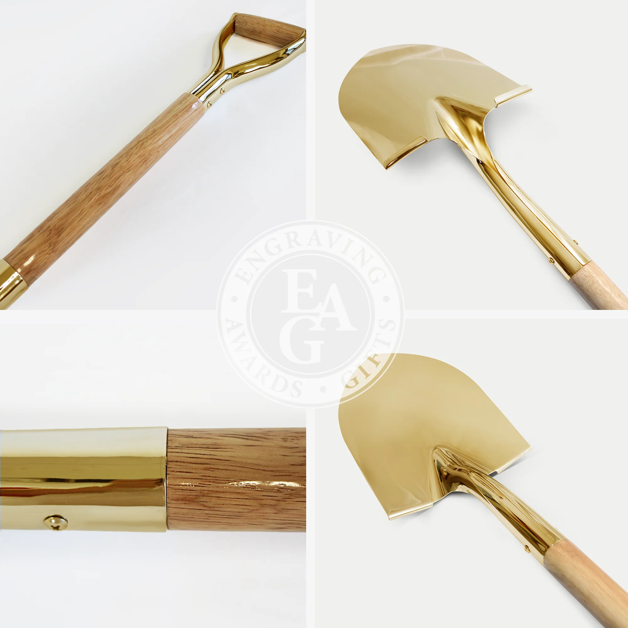 Specialty Gold Plated Ceremonial Groundbreaking Shovel - D-Handle - Image 3