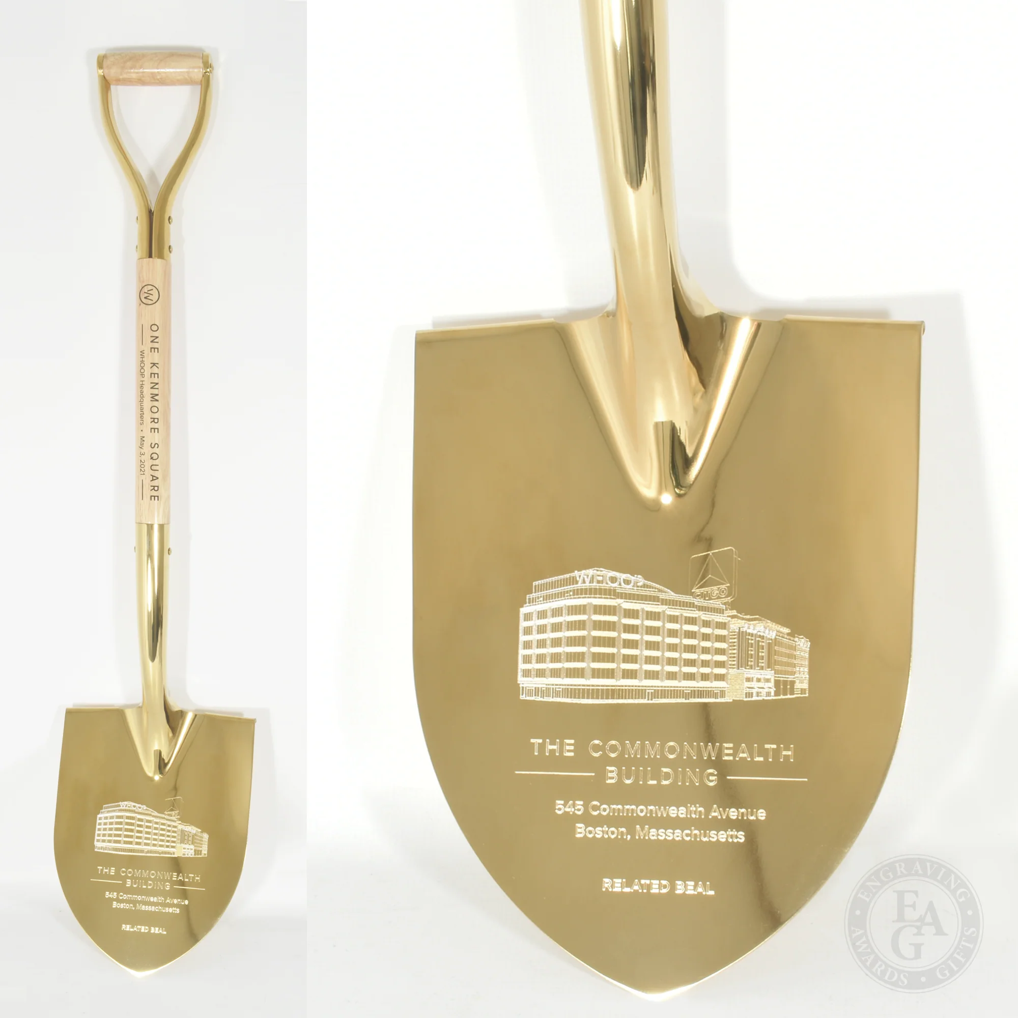 Specialty Gold Plated Ceremonial Groundbreaking Shovel - D-Handle - Image 44