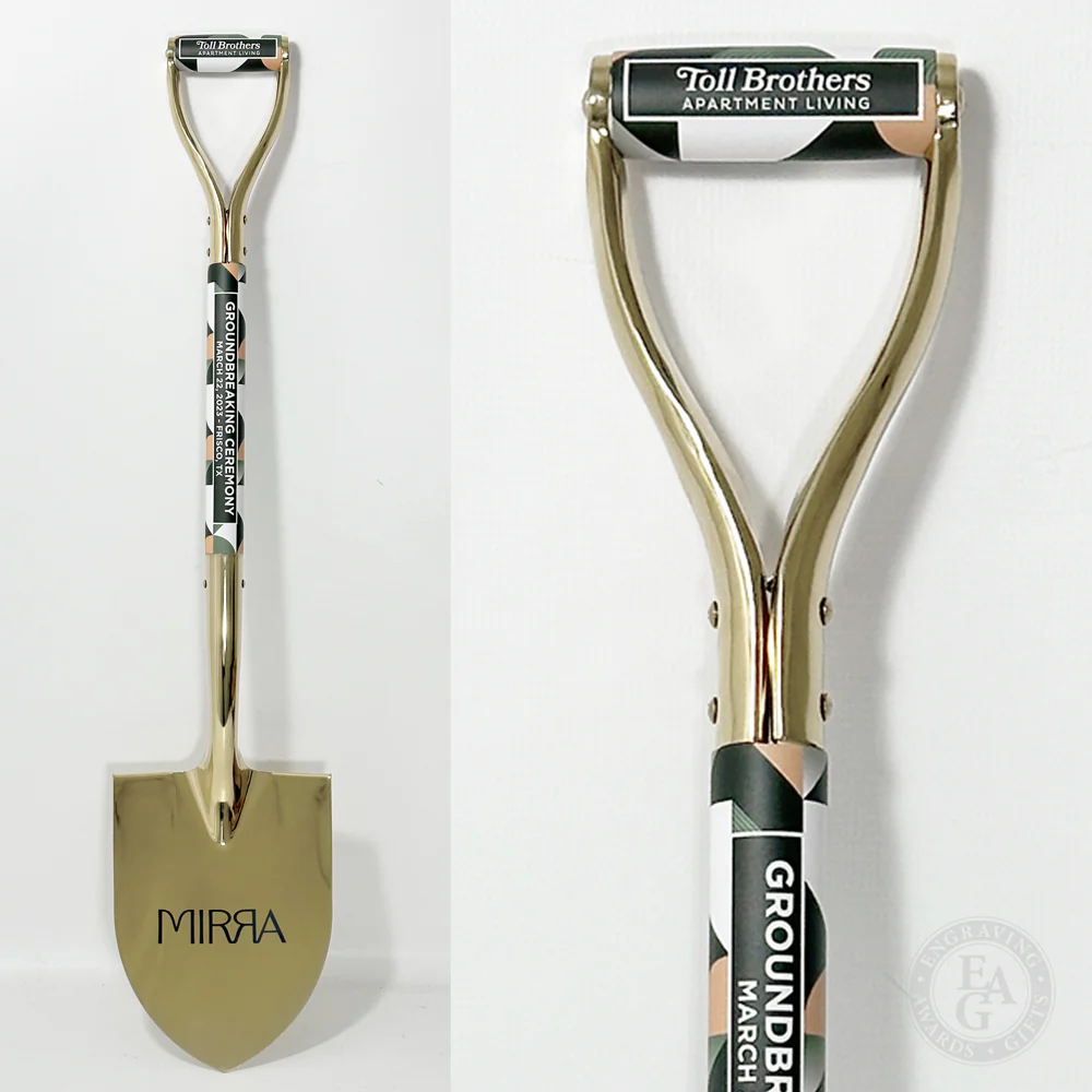 Specialty Gold Plated Ceremonial Groundbreaking Shovel - D-Handle - Image 49