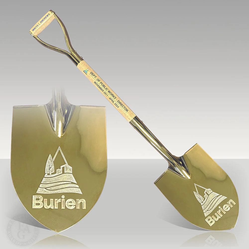 Specialty Gold Plated Ceremonial Groundbreaking Shovel - D-Handle - Image 63