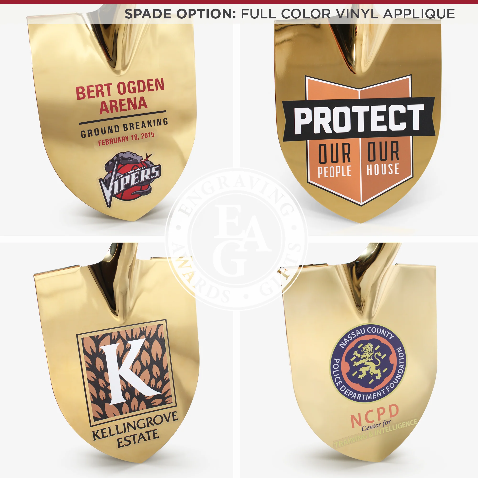 Specialty Gold Plated Ceremonial Groundbreaking Shovel - D-Handle - Image 7