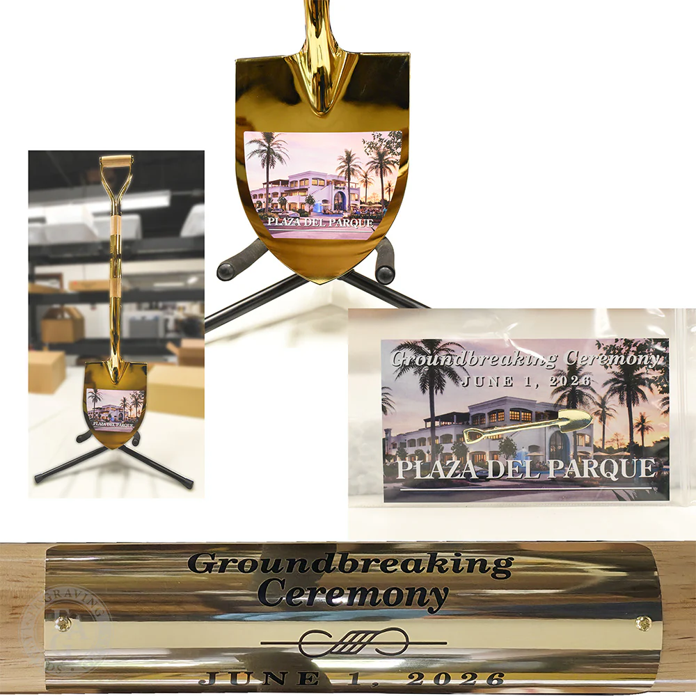 Specialty Gold Plated Ceremonial Groundbreaking Shovel - D-Handle - Image 70