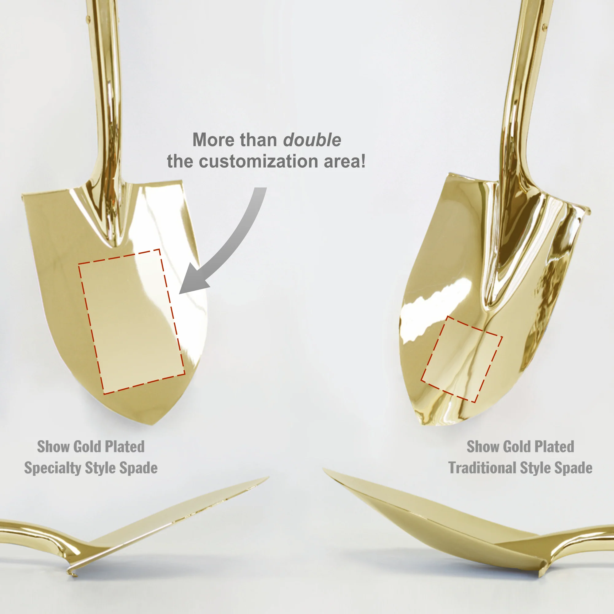 Specialty Gold Plated Ceremonial Groundbreaking Shovel - Long Handle - Image 13