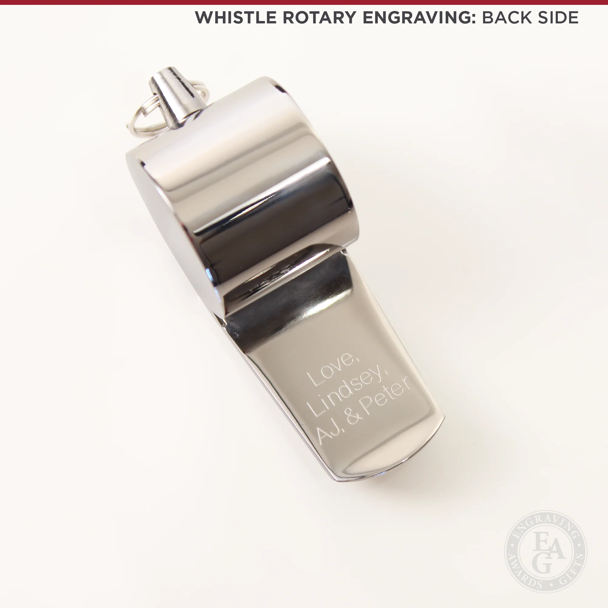 Stainless Steel Whistle Keychain - Image 3