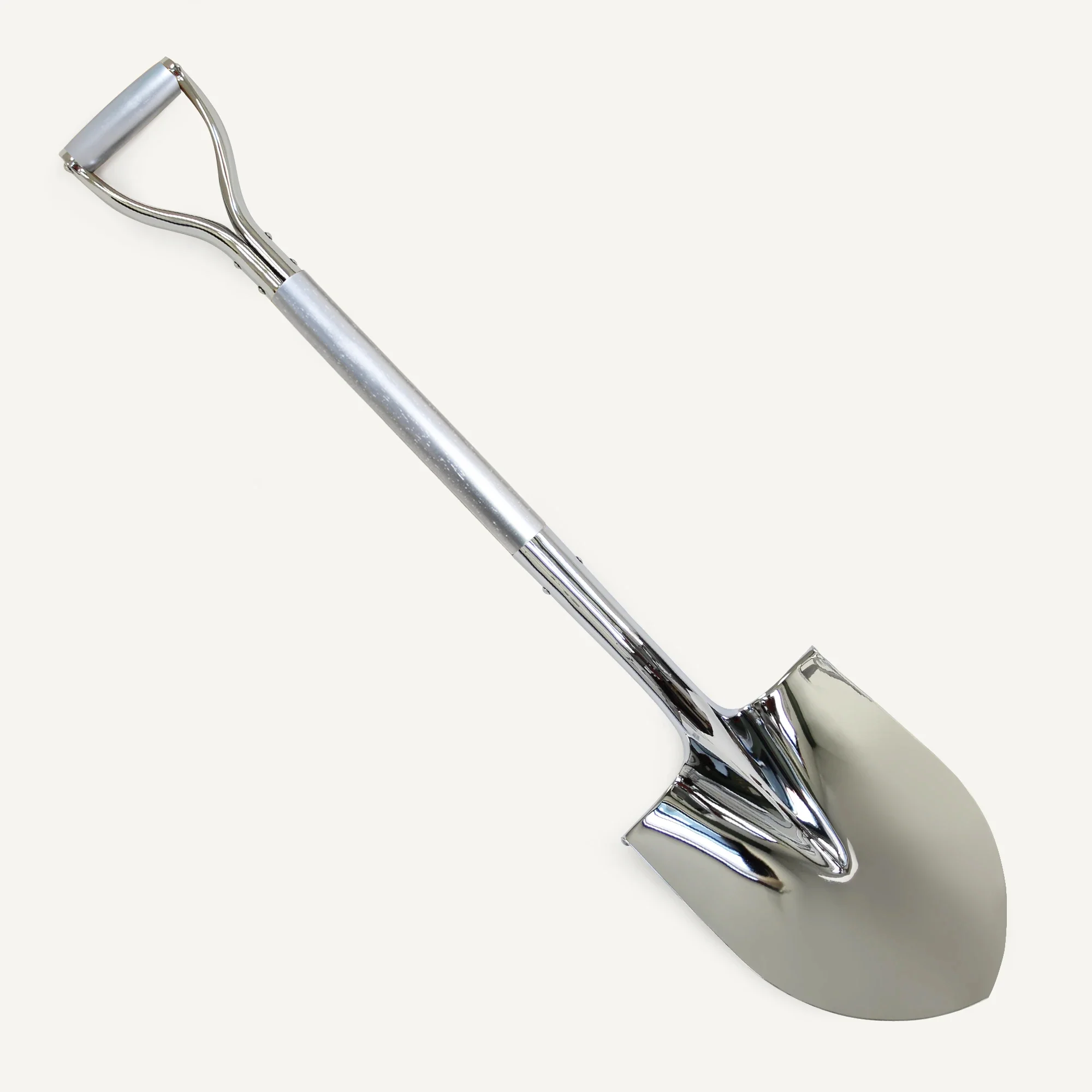 Traditional Chrome Plated Ceremonial Groundbreaking Shovel - D-Handle - Image 43