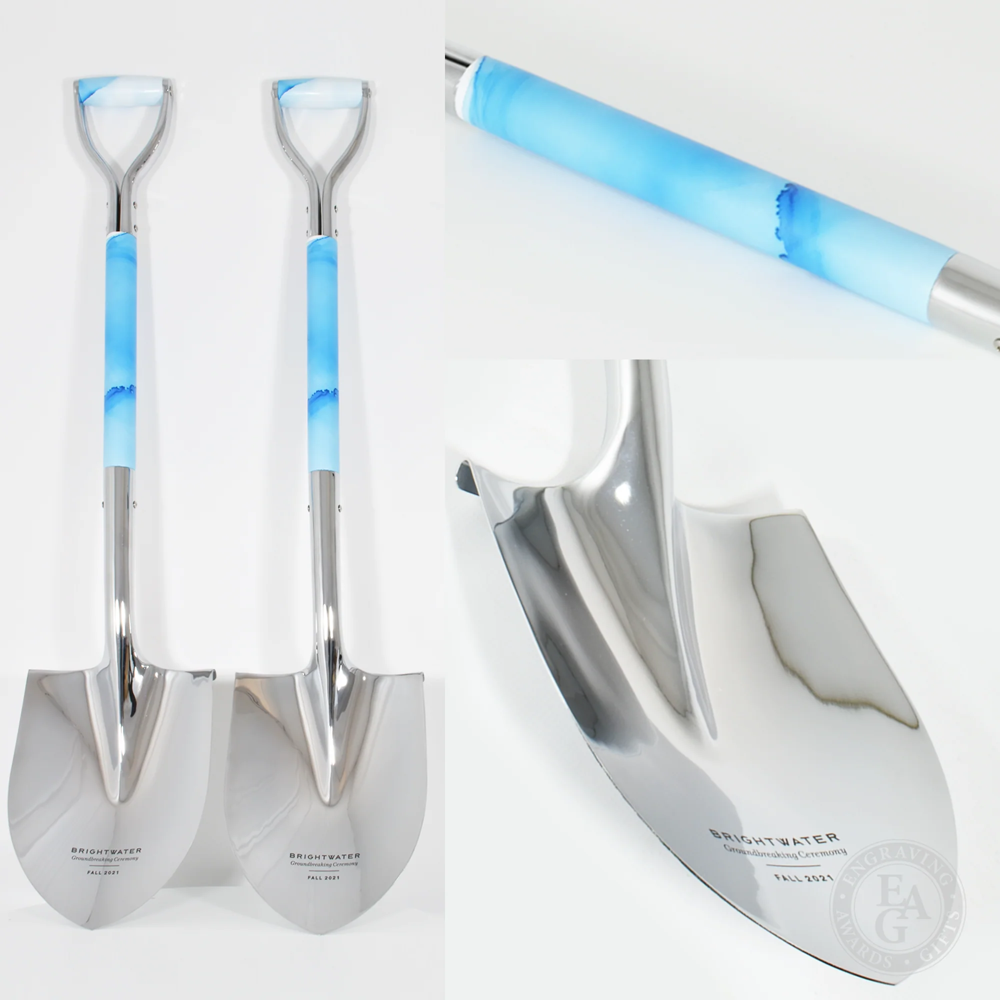 Traditional Chrome Plated Ceremonial Groundbreaking Shovel - D-Handle - Image 45