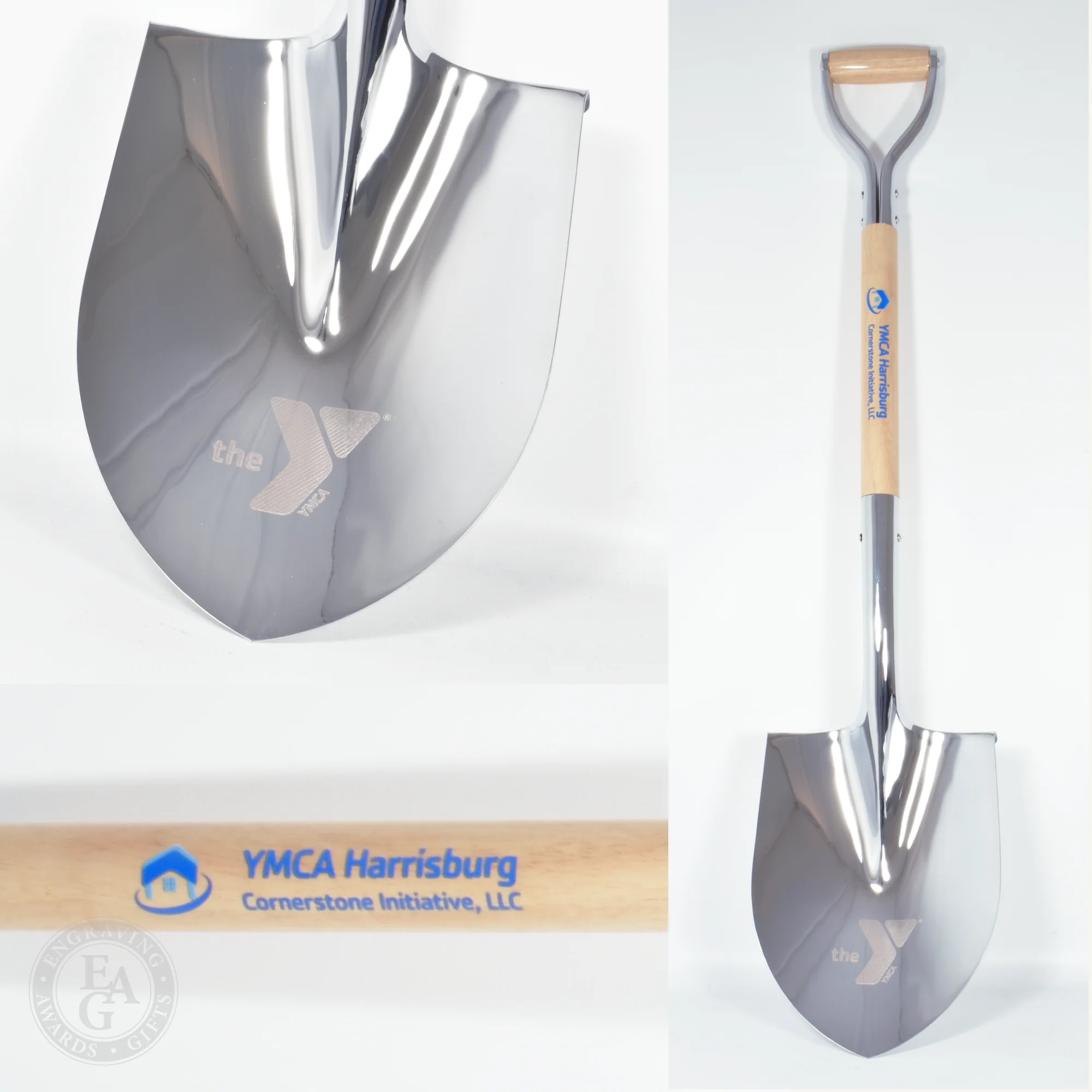 Traditional Chrome Plated Ceremonial Groundbreaking Shovel - D-Handle - Image 46