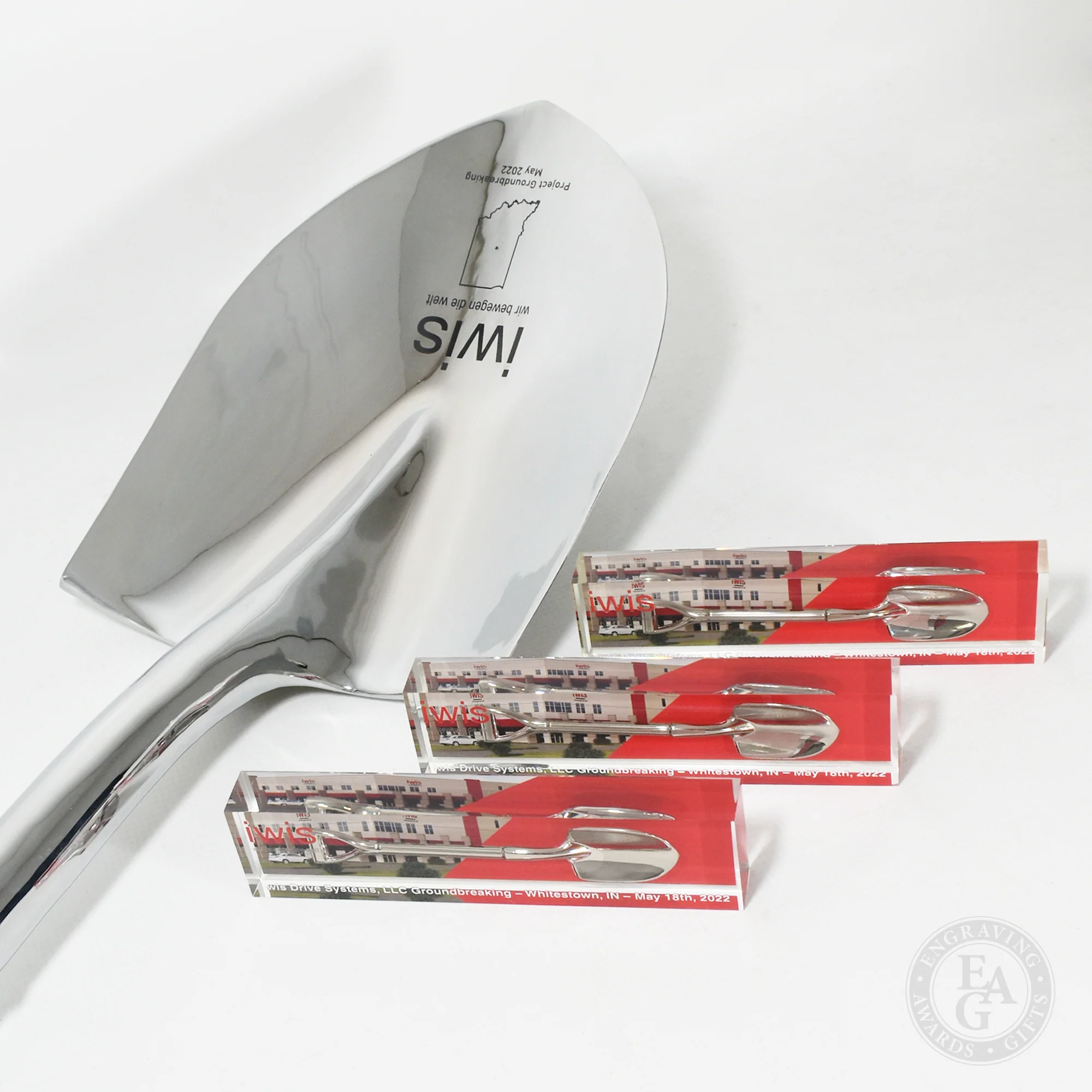 Traditional Chrome Plated Ceremonial Groundbreaking Shovel - D-Handle - Image 47