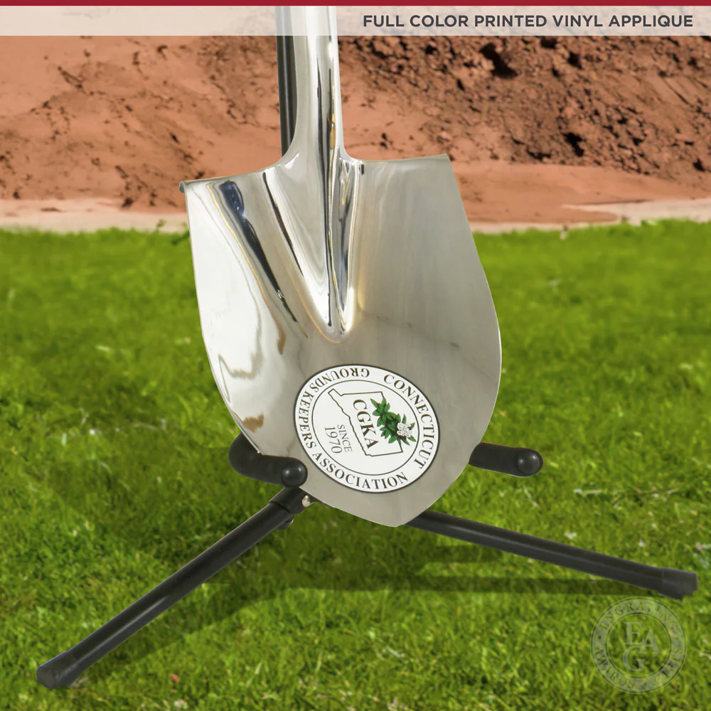 Traditional Chrome Plated Ceremonial Groundbreaking Shovel - D-Handle - Image 50