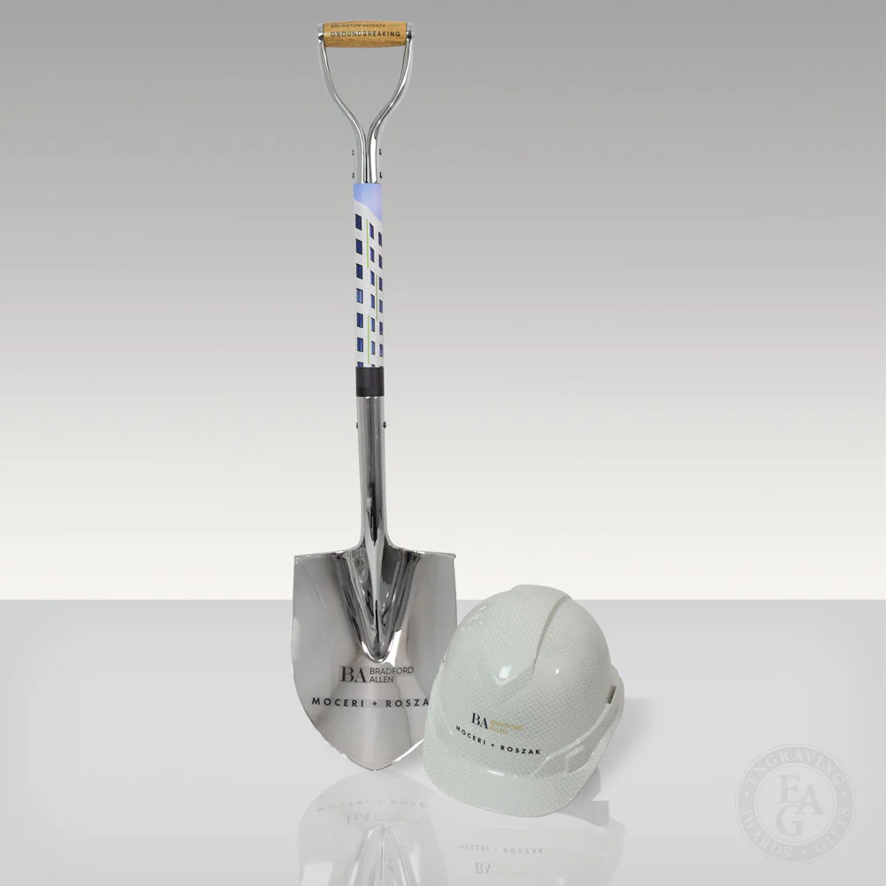 Traditional Chrome Plated Ceremonial Groundbreaking Shovel - D-Handle - Image 54