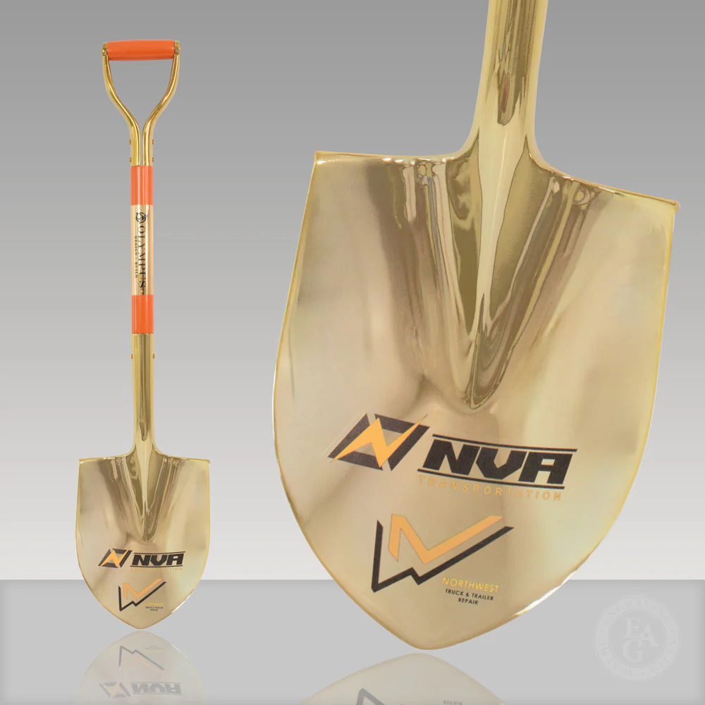 Traditional Gold Plated Ceremonial Groundbreaking Shovel - D-Handle - Image 27