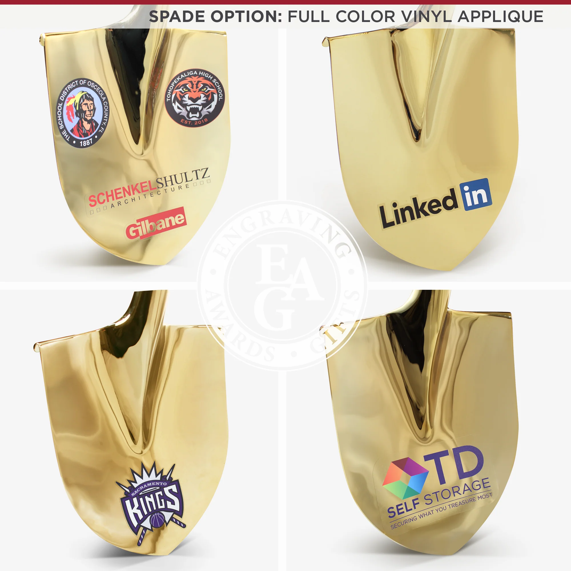 Traditional Gold Plated Ceremonial Groundbreaking Shovel - D-Handle - Image 6